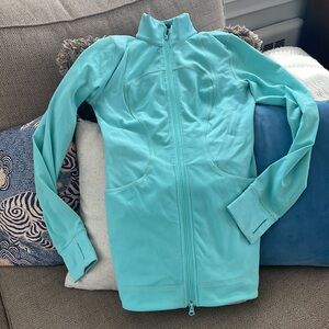 Lululemon Light Blue Aqua Long Double Zip Jacket 6